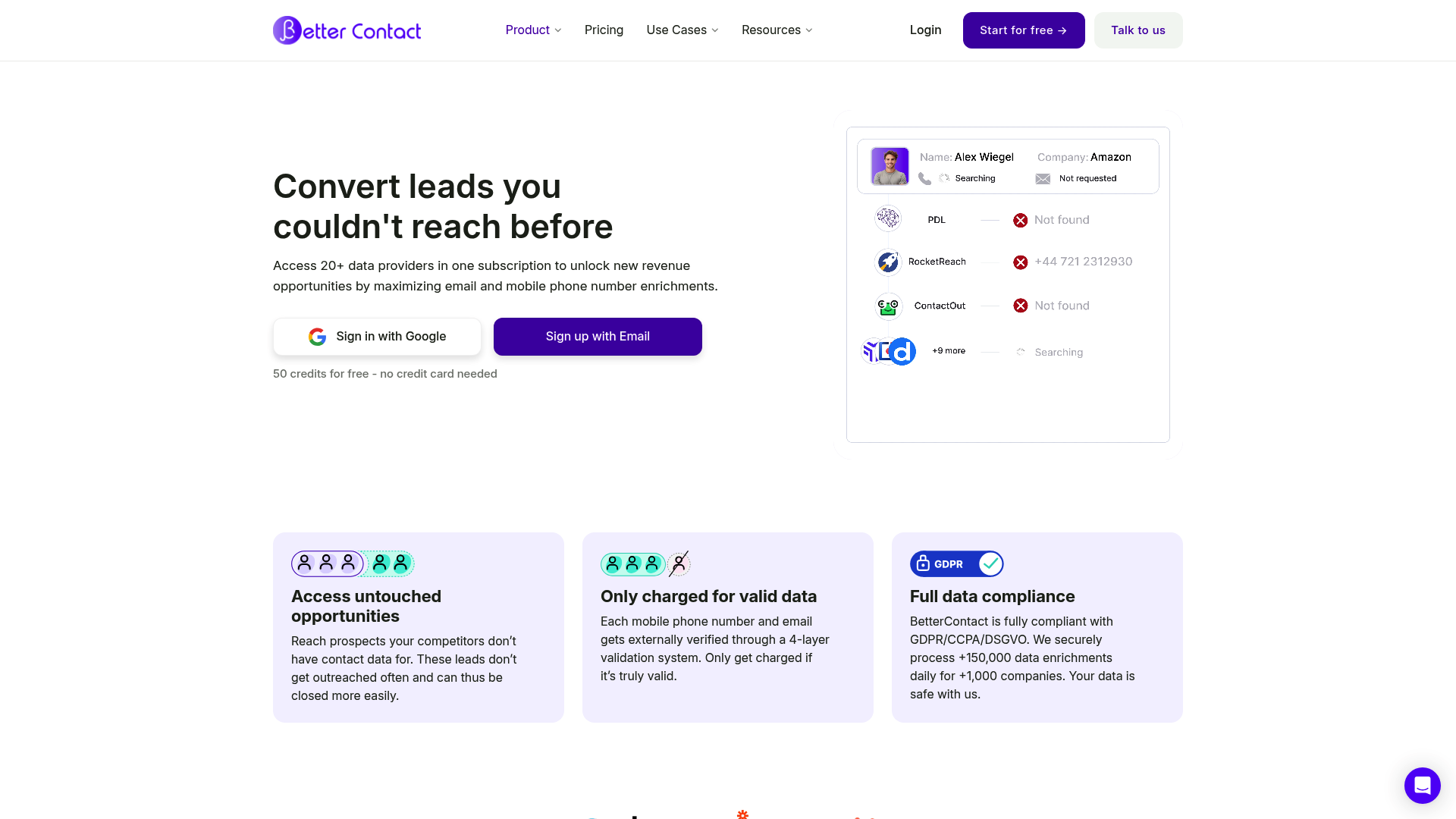 BetterContact: AI Data Enrichment / AI Lead Enrichment