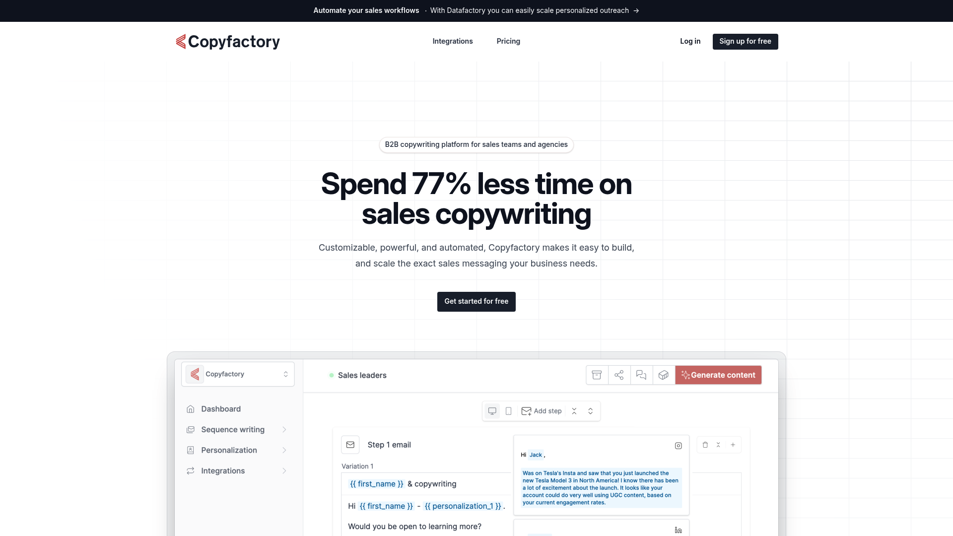 Copyfactory — AI Sales Content & Personalization