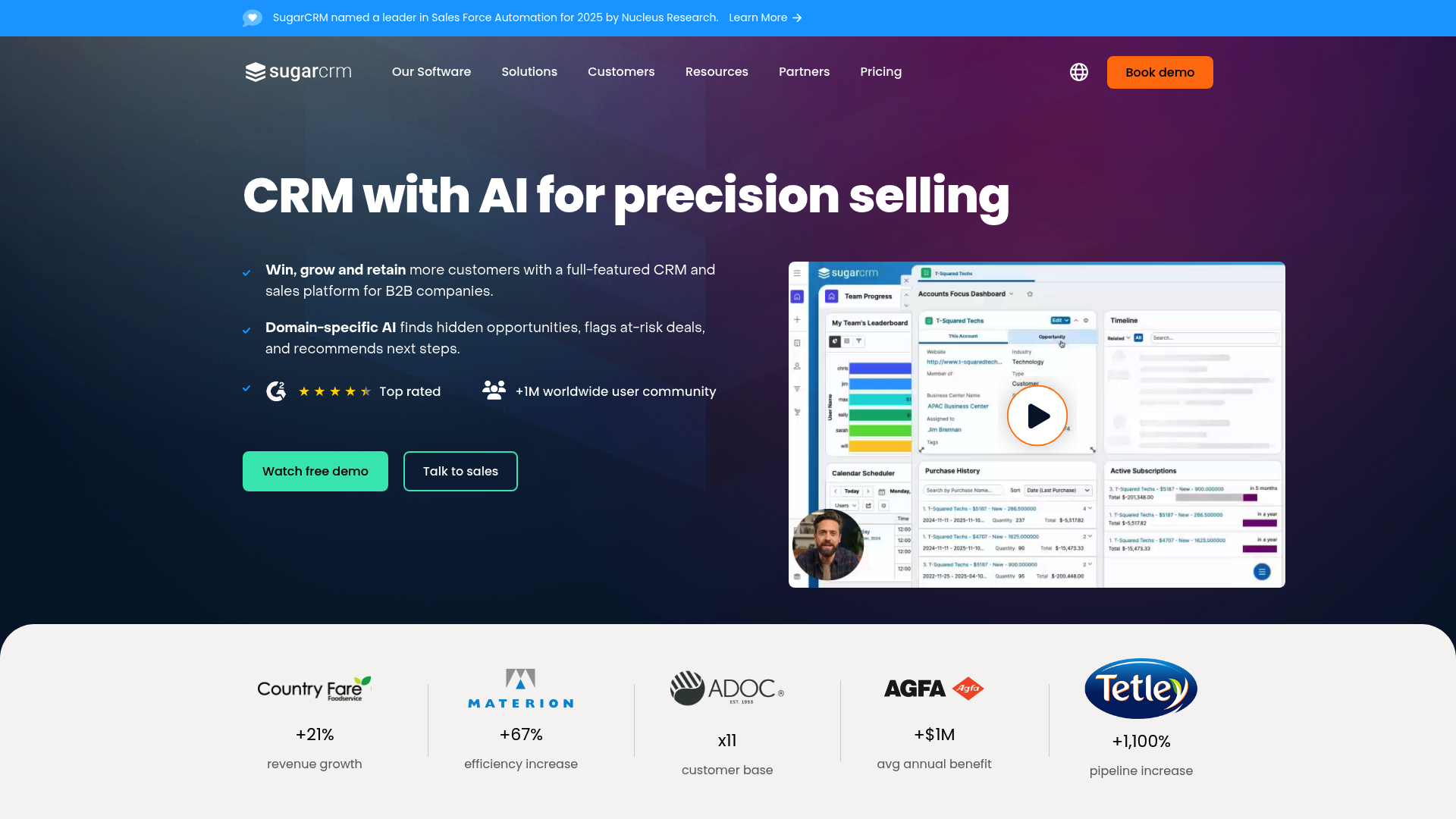 SugarCRM — AI CRM & Lead Management