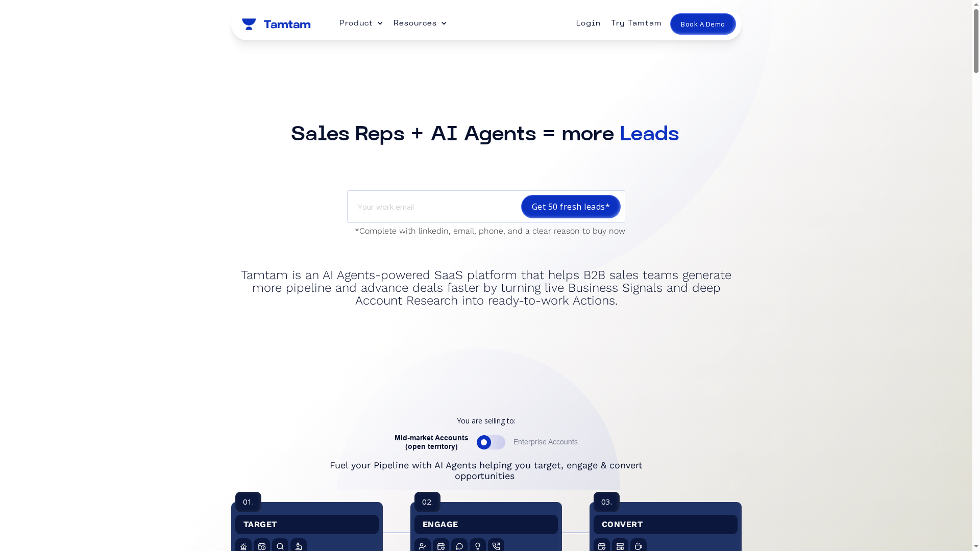 TAMTAM AI — AI Sales Intelligence & Account Research