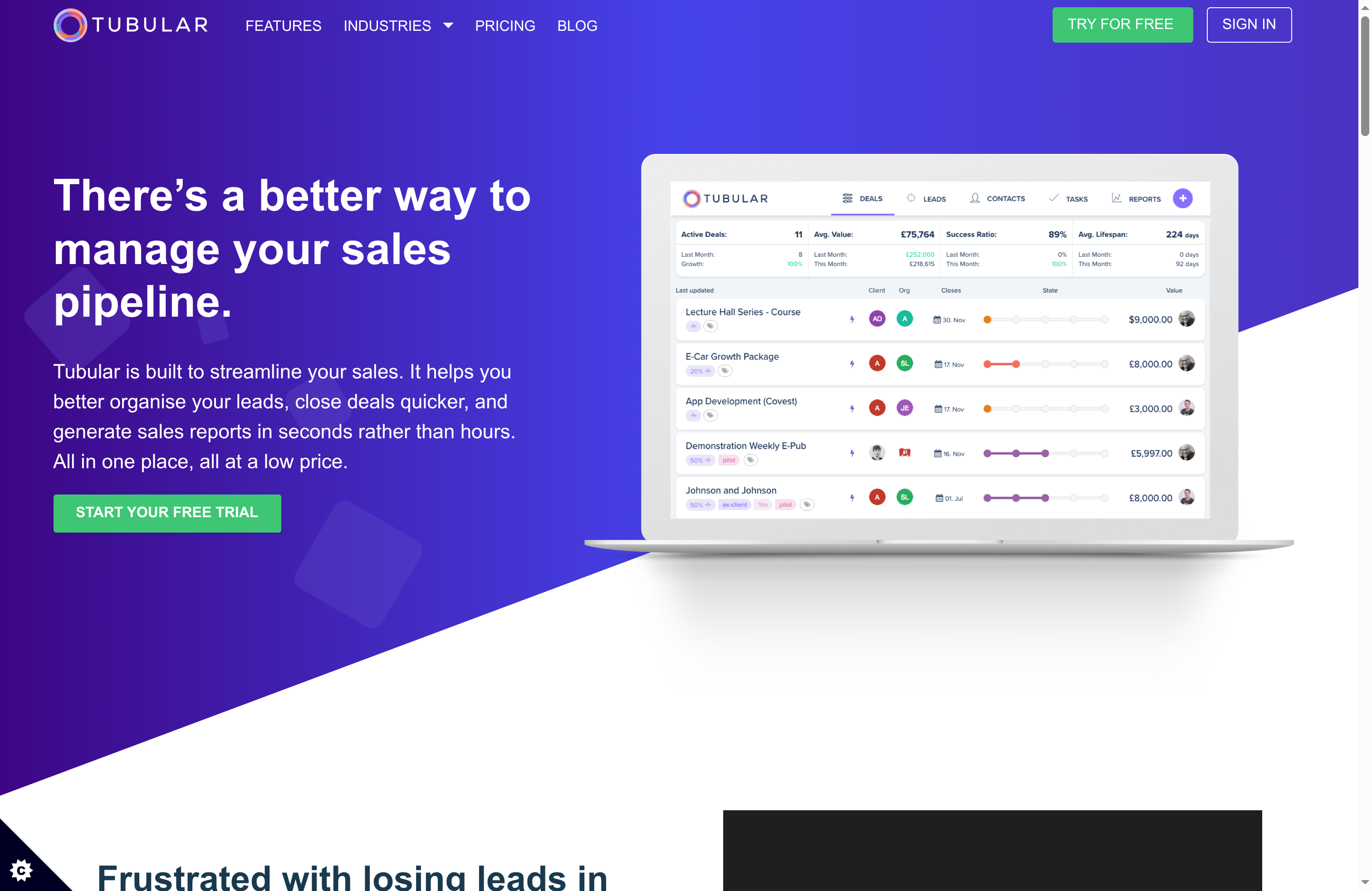 Tubular — AI CRM & Lead Management